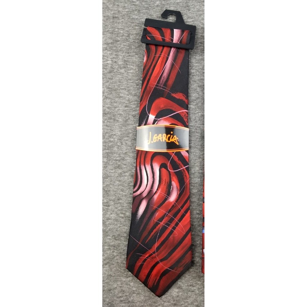 J. Garcia 100% Silk Neck Tie Collection Sixty Still Life Red Black Geometric NWT